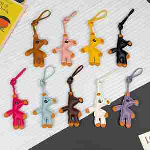 2025 New Bear Leather Keychain Fashion Luxury <b>Bag</b> Pendant High Quality Leather Car Keychain Accessories Designer <b>Bag</b> <b>Charms</b> - Product Image 1