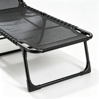 Chaise longue d'extérieur en métal pliable et portable en Teslin avec coussin amovible, vente en gros sur mesure