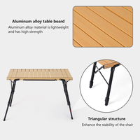 Meja Lipat Camping Modern dari Aluminium Alloy dengan Logo Custom dan Kompor, Perlengkapan Outdoor Portabel