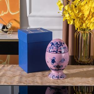 Italian 1735 Oriental Porcelain <b>Egg</b> Cup with Lid <b>Egg</b> Cup Light Luxury Gold <b>Egg</b> Tray Exquisite Gift Box for Dining Room - Product Image 2