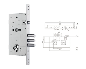 <span class=keywords><strong>Serrature</strong></span> per porte esterne in metallo ad alta <span class=keywords><strong>sicurezza</strong></span>, anti-intrusione, standard russo OEM, con interasse 60 mm, corpo serratura a mortasa 6085. - Product Image 2