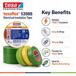 เทปพันสายไฟฟ้า Tesaflex <span class=keywords><strong>53988</strong></span> สำหรับงานยานยนต์และเครื่องใช้ไฟฟ้าภายในบ้าน - Product Image 1