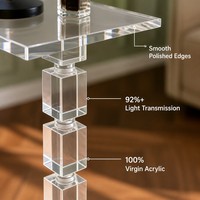 Table basse contemporaine en acrylique plastique sur mesure pour salon, à placer près du canapé, fabricant de meubles pour la maison