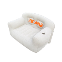 Canapé-lit gonflable sur mesure pour salon, fauteuil de relaxation double, gris floqué, PVC floqué 0,3 mm