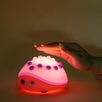 Lampe de nuit LED en silicone en forme d'ormeau, rechargeable par USB, portable, tactile, lampe de chevet, décoration de chambre d'enfant, cadeau d'anniversaire pour enfants