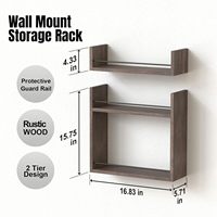 Étagère murale en bois à 2 niveaux pour épices de cuisine et serviettes de salle de bain, organisateur flottant polyvalent pour la décoration intérieure, vente en gros pour détaillants