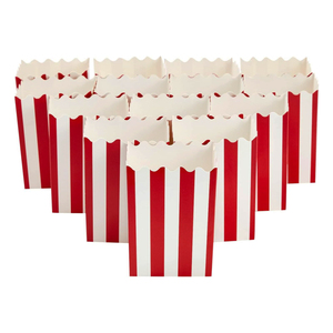 Mua sắm rạp chiếu phim cổ điển sản phẩm snack hộp đựng thức ăn bên sọc đỏ tùy chỉnh kích cỡ khác nhau mini hộp bỏng ngô - Product Image 6