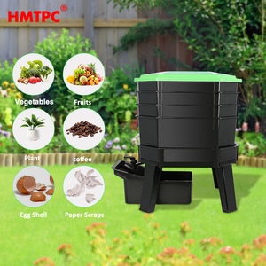 Bac à compost HMTPC, ensemble de 3 pièces avec plateau pour l'aide au jardinage - Product Image 3