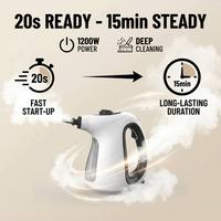Nettoyeur Vapeur Instantané Portable 9 Pièces - Prise EU - Haute Puissance 1200W - Grand Réservoir 500ml - Chauffage Rapide en 20s - Vapeur Pressurisée