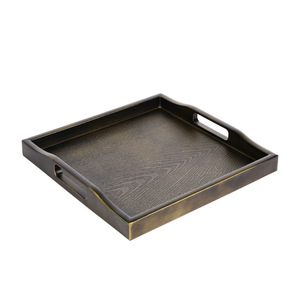New Chinese style Japanese <b>tea</b> <b>tray</b>/<b>tray</b>, rectangular shape, imitation wood plastic, suitable for home use, imitation wood - Product Image 4