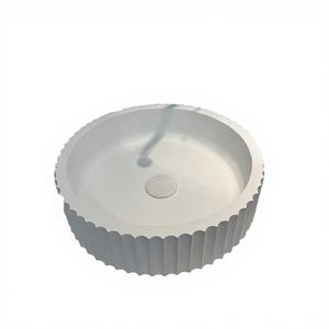 Lavabos Modernos MYN Personalizables en Color, Ahorro de Espacio, de Piedra Artificial con Ranura, Superficie Sólida, Sinterizados, para Villa o Escuela - Product Image 2