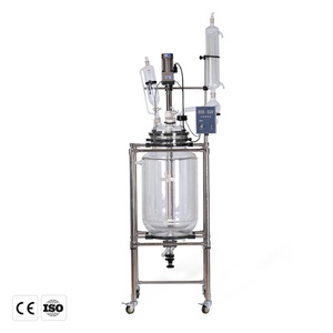Stirring Mixing Agitated tank Glass Reactor With Double Receiving Flask - Product Image 6