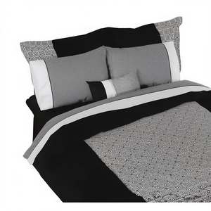 Juego de Funda de Edredón Baruk, Tamaño Queen, 9 Piezas, Estampado Geométrico, Ropa de Cama Moderna para el Hogar, Mezcla de Algodón y Poliéster, 400 Hilos - Product Image 1