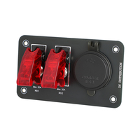 Panneau de commutation étanche 2 voies 20A avec chargeur rapide USB-A PD Type-C 12V 24V DC pour voiture, camping-car et bateau - Vente en gros