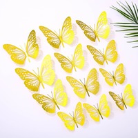 3D Hohle Schmetterling Wanddekoration Aufkleber Kuchendekoration Wohnzimmer Dreidimensionale Schmetterlingsdekoration Partydekoration