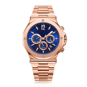 Mouvement de haute qualité Montre-bracelet de luxe Montres d'affaires <span class=keywords><strong>chrono</strong></span> à quartz personnalisées Montre en acier inoxydable or rose pour hommes - Product Image 6