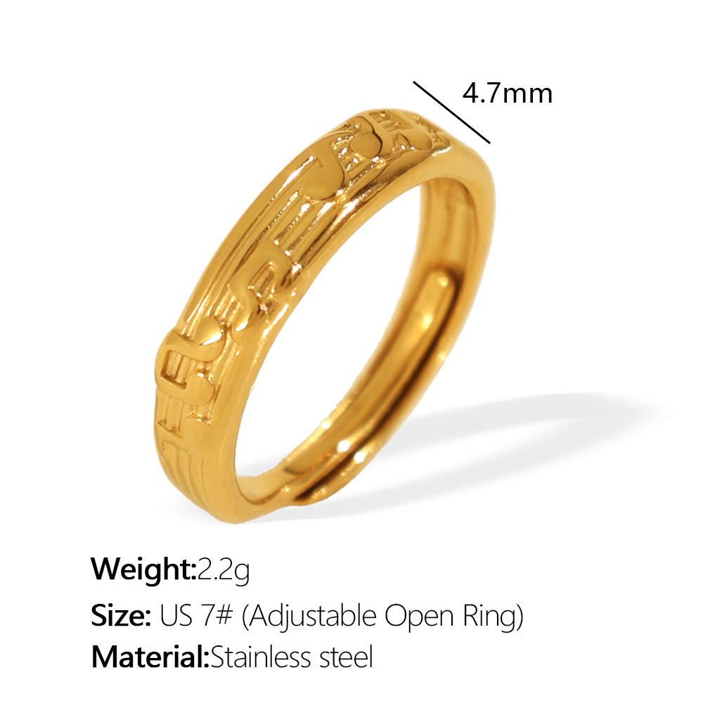 Bague en or réglable JZ99 (longueur 7 mm)