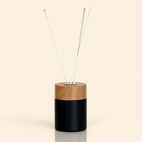 Bouteilles diffuseurs de parfum en verre noir mat personnalisées en usine, de 50 ml à 300 ml, carrées, écologiques et durables, couleurs et logos personnalisés disponibles