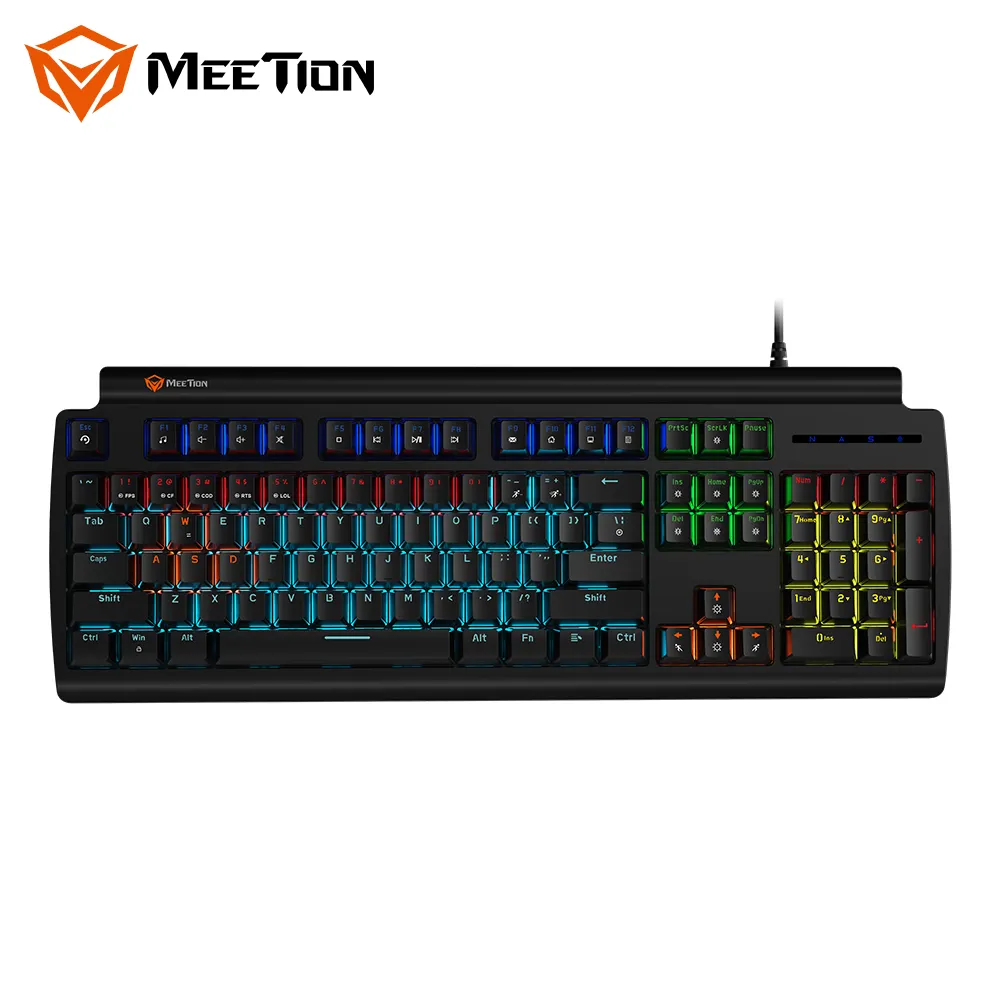 MeeTion MK600 Black Withe Game RGB Hotswap Red Blue Switch USB Wired PC Computer Gmaing Mechanical Keyboard
