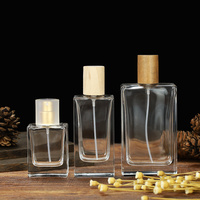 Bouteilles d'emballage de parfum en verre, 30ml, 50ml, 100ml, vides, Logo personnalisé, rectangle, avec boîte, vente en gros