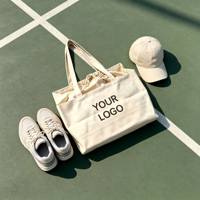 Sac fourre-tout en toile pliable avec cordon de serrage, impression de logo personnalisée, grand espace, réutilisable pour les voyages, les courses quotidiennes, les pique-niques