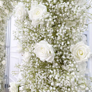 Arc de fleurs artificielles en soie de haute qualité pour fond de mariage - Product Image 5