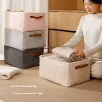 Panier de rangement pour vêtements sales en flanelle, portable, grande capacité, tissu, vêtements, pantalons, chaussettes, sous-vêtements, cube de rangement pour jouets de bureau