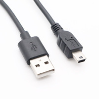 Câble de charge USB 2.0 mâle vers Mini USB 5 broches pour GoPro, manette PS3, lecteur MP3, caméra embarquée, GPS, PVC noir