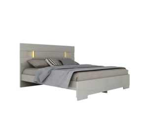 Nova có độ bóng cao màu xám 5 cái phòng ngủ bộ đồ nội thất Vua kích thước giường với ánh sáng LED <span class=keywords><strong>headboard</strong></span> chambre một coucher hoàn chỉnh - Product Image 6