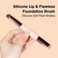 Benutzerdefiniertes Logo 2-in-1 Silikon-Lippenpinsel Lippenstift Doppelendiger Concealer Lipgloss-Applikator