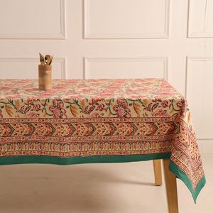 Traditional Floral Printed Durable Customizable Cotton Table <b>Runners</b> Machine <b>Washable</b> Home Use - Product Image 2