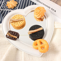 Jolie pince à cheveux en forme de biscuit alimentaire simulé, accessoire capillaire pour étudiant, ornement de cheveux