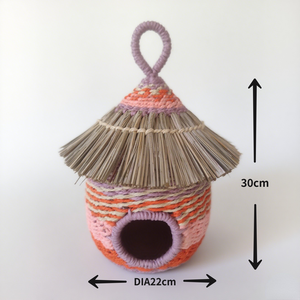 Nid d'oiseau suspendu nichoir décoratif Cages à oiseaux tissées maisons d'oiseaux de jardin pour perroquet Cages faites à la main - Product Image 3