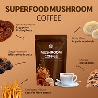 Mezcla de Café Instantáneo con Logotipo Personalizado, 180g/bolsa, Café Negro con Hongos Mixtos, Etiqueta Privada, Granos de Café Arábica, Servicio OEM/ODM