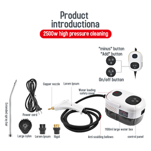 Nettoyeur vapeur portable, réservoir d'eau de 1000 ml, nettoyage vapeur multi-usages, 1800 W, pression vapeur de 3 bars, nettoyage pour hotte de cuisine - Product Image 3