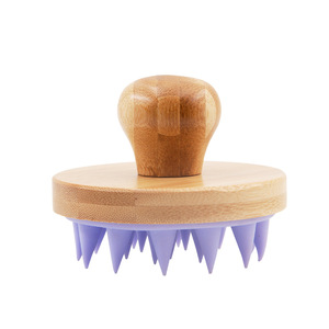 Cepillo de Ducha Ecológico de Bambú, Masajeador de Cuero Cabelludo, Cepillo para Champú, para Eliminar la Caspa y Estimular el Crecimiento del Cabello - Product Image 1
