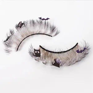 Private Label Luxuray Faux Vegan Cluster Volume Sexy Lovely Brand Name Short Fluffy Minks Spike Halloween Neon Eyelash