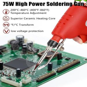 Soldador Inalámbrico para Batería <span class=keywords><strong>Milwaukee</strong></span> M-18 de 18 V, <span class=keywords><strong>Pistola</strong></span> de Soldar Digital LED de 75 W con Alambre de Soldadura para Reparaciones Domésticas y Bricolaje - Product Image 5