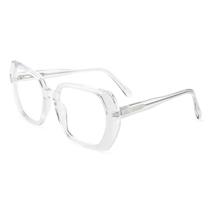 Montures optiques surdimensionnées en acétate, monture complète, grandes lunettes pentagonales, lunettes vintage pour femmes, logo personnalisé, monture optique - Product Image 3