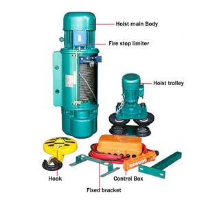Palan de levage grue Mini Type palan électrique 250kg palan à câble électrique 1 tonne palan à câble 5ton 220v avec moteur - Product Image 1