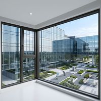 Ventana Fija de Aleación de Aluminio con Aislamiento Térmico HUACAI, Diseño de Mediados de Siglo, Control de Insectos, Cierre Multipunto, para Villa, Hotel, Baño