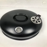 Barbecue fumoir pliant 3-en-1 compact et moderne en fer pour fêtes en plein air