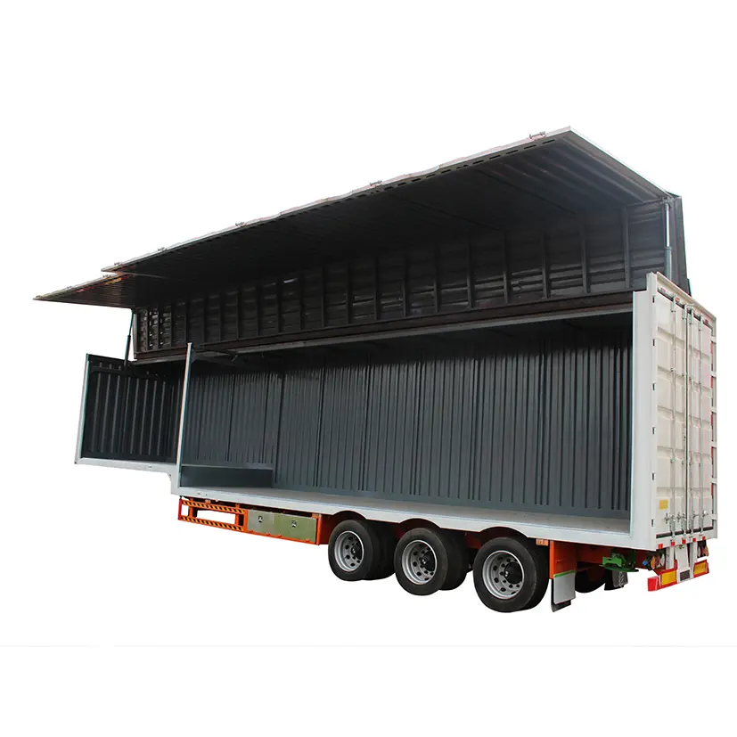 LUEN 대량 수송 40ft 세 배 차축 상자 화물 작은 냉장된 트럭 트레일러