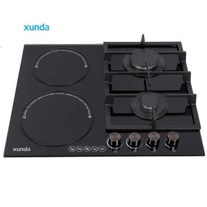 Table de cuisson encastrable Xunda OEM/ODM double combustible (gaz et électrique) à <span class=keywords><strong>induction</strong></span>/céramique, 2 brûleurs gaz et 2 brûleurs électriques, pour la maison - Product Image 2