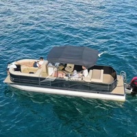 Bateau ponton flottant en aluminium 21ft-30ft pour les loisirs de plein air et les sports avec moteur hors-bord Bateau de vitesse bon marché à vendre