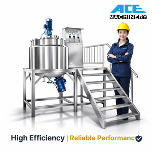 2000L Fixed Custom Cream Cheese Making Machine Liquid Ketchup Mixer Tank Toothpaste Making Machine Vacuum Emulsifier Mixer - Product Image 3