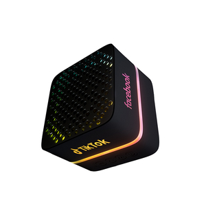 Răng loa không dây miễn phí tùy chỉnh cho biểu tượng ngoài trời LED ánh sáng Cube loa siêu trầm HIFI chất lượng âm thanh màu xanh pin mini nhựa CE - Product Image 4