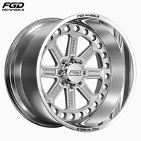 Jantes tout-terrain forgées polies à 8 trous, design épais à 8 branches, 17, 18, 20, 22 pouces, 8x165.1, 8x170 pour Hummer H2, Chevy Tahoe, GMC