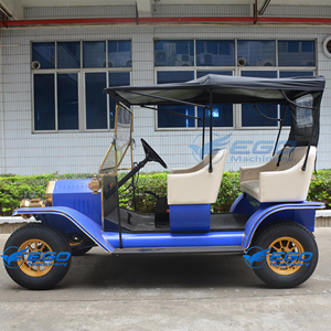 Voiture classique vintage de haute qualité, multifonctionnelle, pour mariage, sièges bleu foncé et blanc, deux rangées, luxe, électrique, 5 places - Product Image 3
