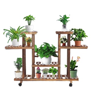 Étagère à plantes en bois à 6 niveaux, 116*25*72cm, pour jardin, patio, balcon, intérieur et extérieur, rangement et présentation de plantes - Product Image 4